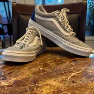 Unisex Vans Gray and White Sneakers